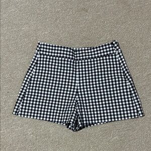 GAP Black and White Gingham High-Waist Shorts